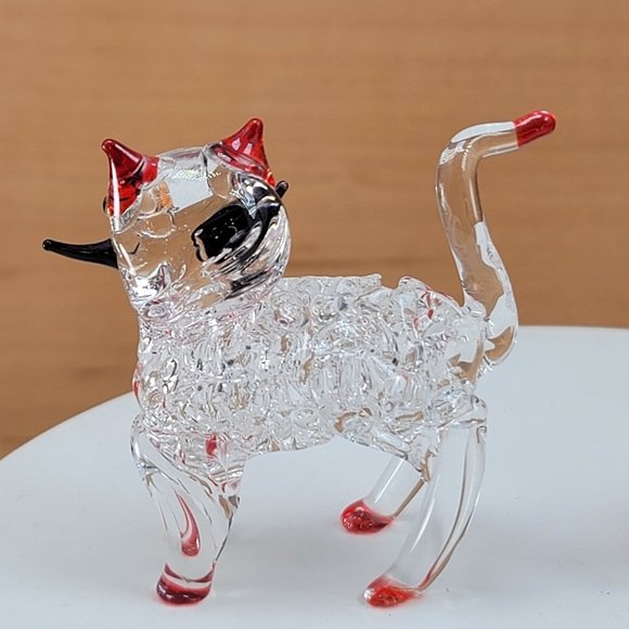 Miniature Cat Kitty Handblown Glass Lampwork Animal Figurine - Picture 8 of 9